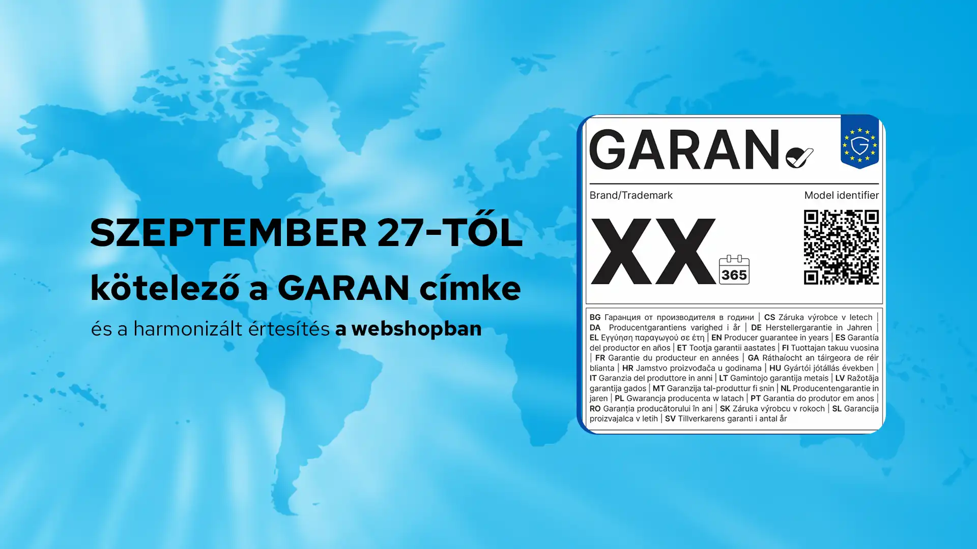 GARAN címke és harmonizált értesítés a webshopban